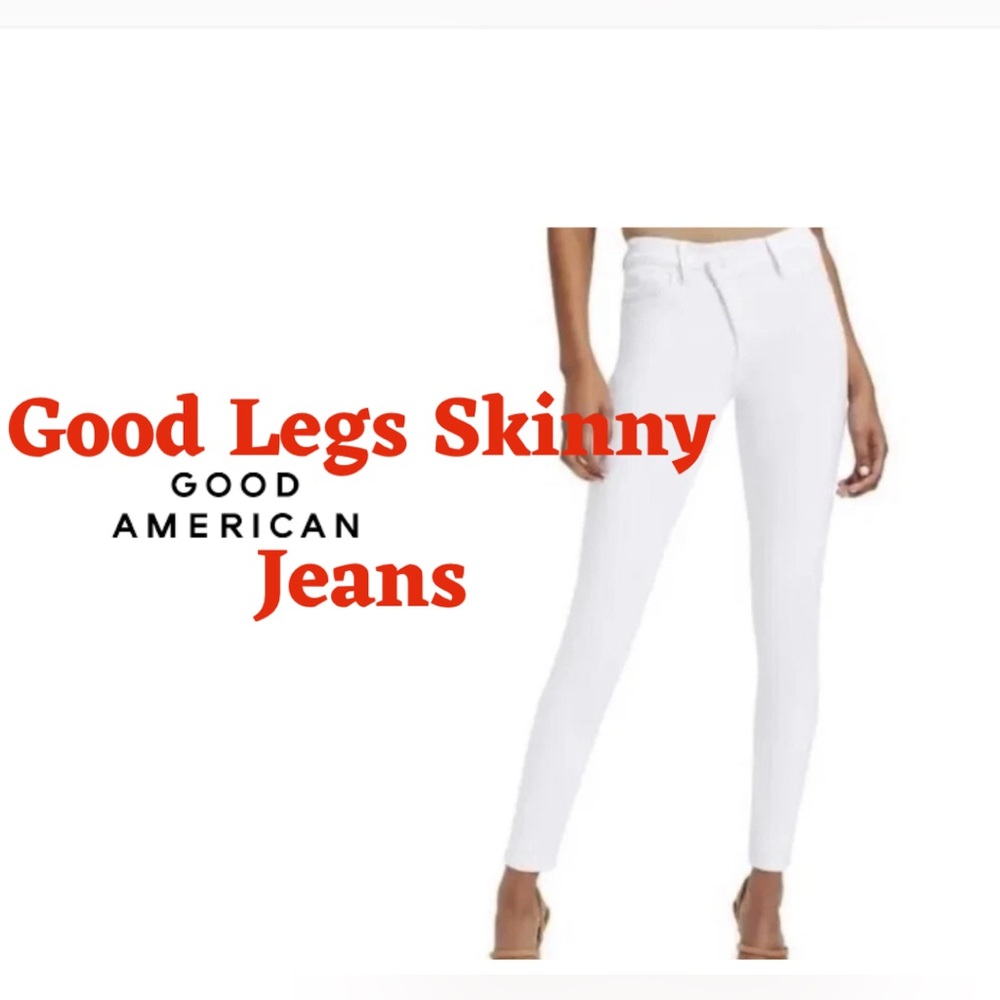 Good American Good Legs Skinny Jeans in WHITE